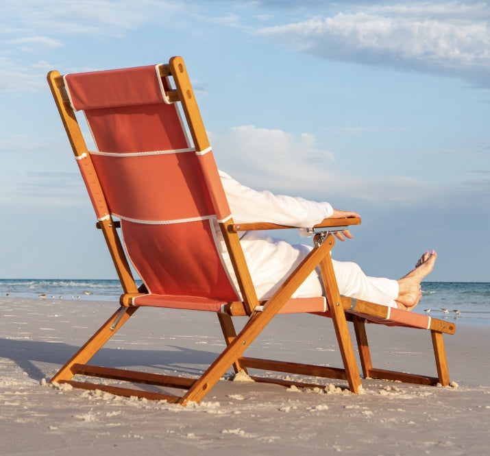 Wooden best sale beach lounger