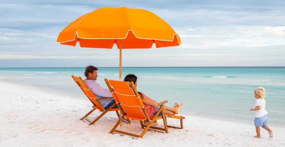 Commercial beach chairs and 2024 umbrellas